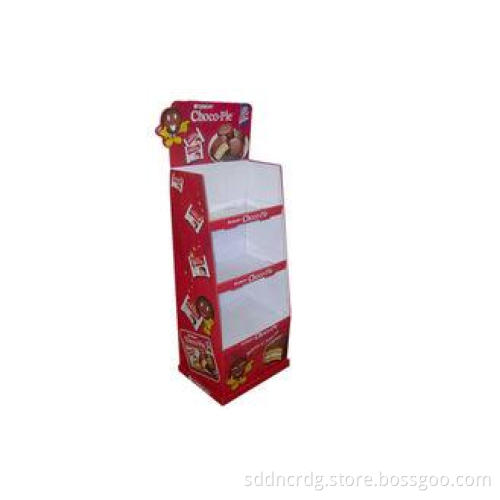 Red Cardboard Floor Chocolate Display Stand , Cardboard Poi